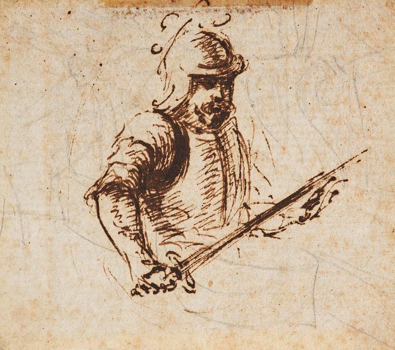 Salvator Rosa, attributed to, Man in armour.