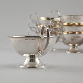 PUNSCHKOPPAR, 12 st, silver, Ceson, Göteborg 1965 - 1971.