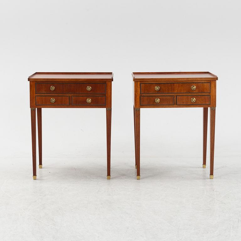 A pair of late Gustavian style mahogany  sidetables, mid 20th Century.