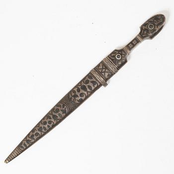 A silver niello miniature dagger, probably Caucasus, circa 1880-1890.