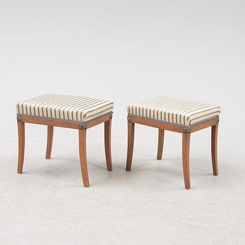 A pair of late Gustavian stools, early 19th Century.