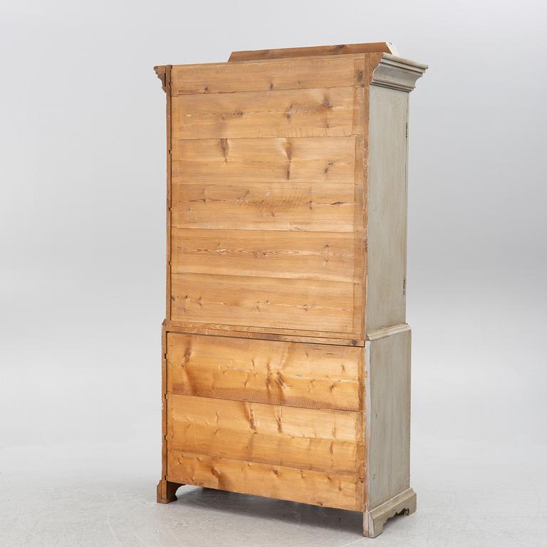 A late 19th two-part century cabinet.