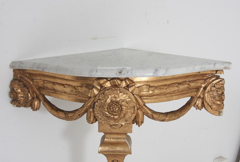 HÖRNKONSOLBORD, Louis XVI-stil, 1800-tal.