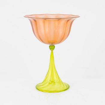 Jan-Erik Ritzman, a glass cup, Transjö, Sweden, signed.