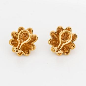 A pair of 18K gold Tiffany & Co earrings design Schlumberger.