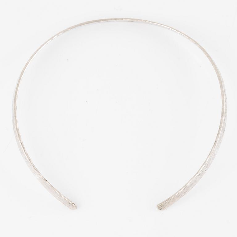 Necklace, silver, steel, Jan Eve Stengård, Gotland.