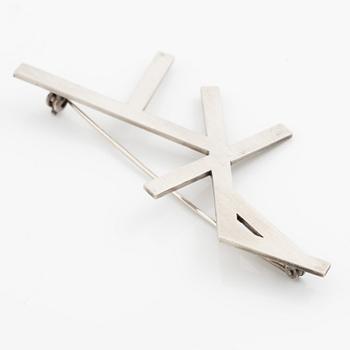 Wiwen Nilsson, monogram brooch, sterling silver, Lund 1946.
