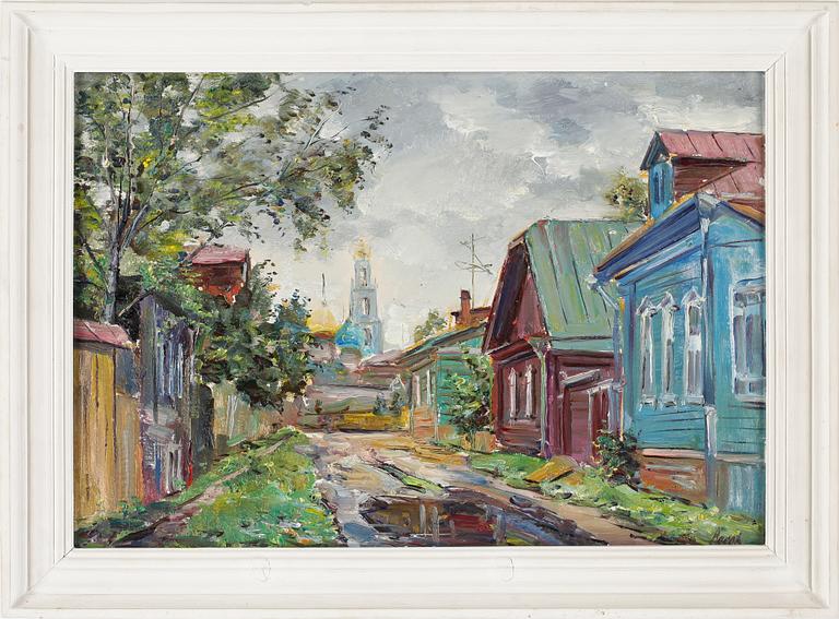 OKÄND KONSTNÄR, olja på pannå, Ryssland, 1900-talets andra hälft, signerad.