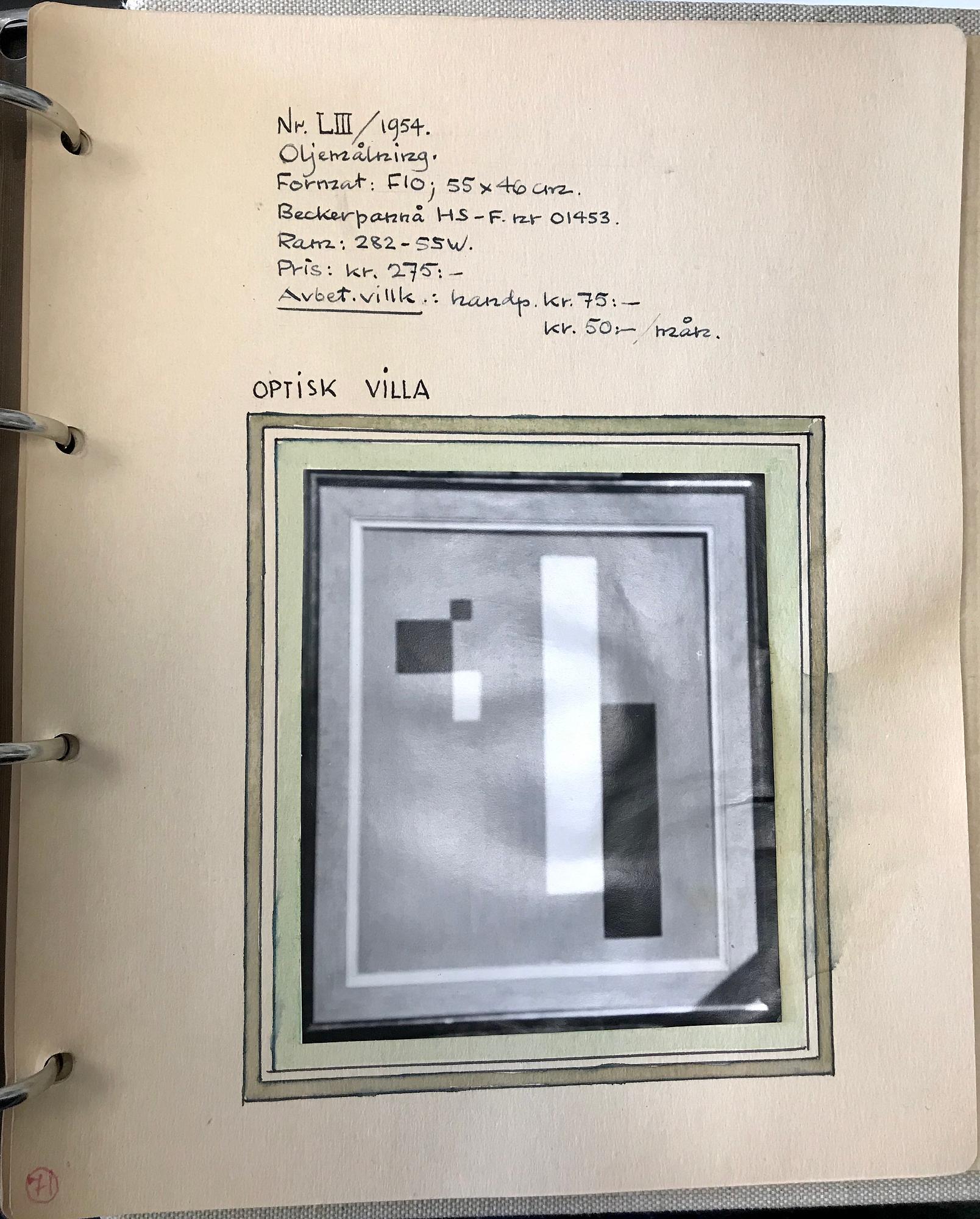 ARNE ÖDBERG, oil on panel, signed with monogram. Dated -54 verso.