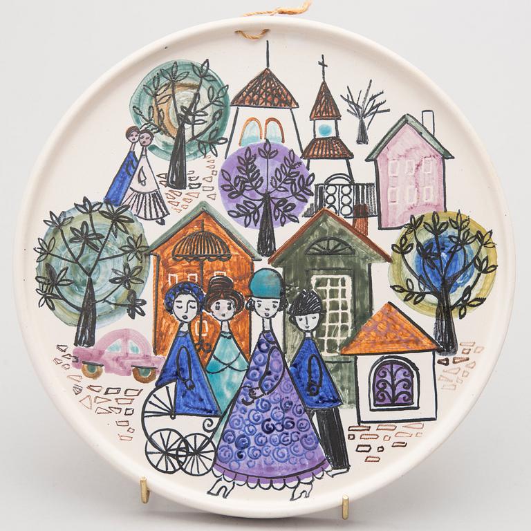 LAILA ZINK, DEKORATIONSFAT, keramik, monogramsignerad a tergo, Kupittaa Finland 1960-tal.