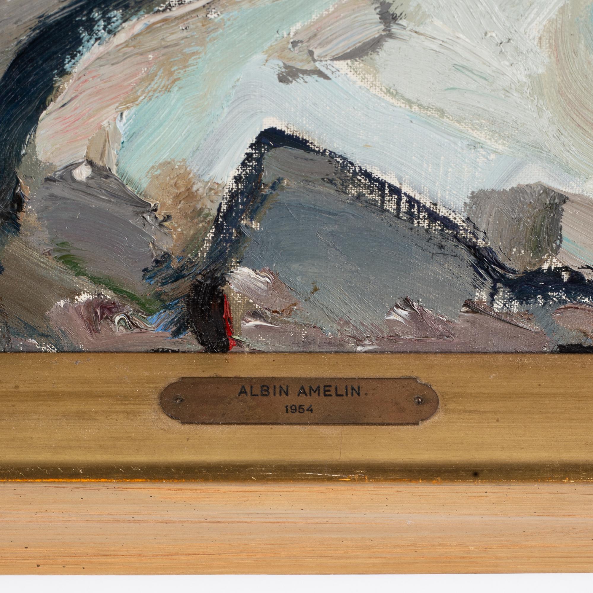 Albin Amelin, oil on canvas, signed and dated -54.