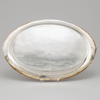 SVEND TOXVAERD, a sterling silver tray, Denmark.