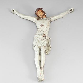 A paintied wood figure of Christ, 18th/19th century.