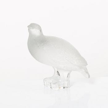 9 glass figurines, Lalique, France.