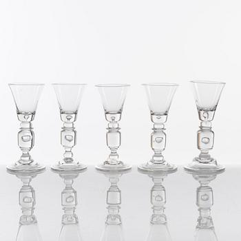 Ten different glasses, 19th century.