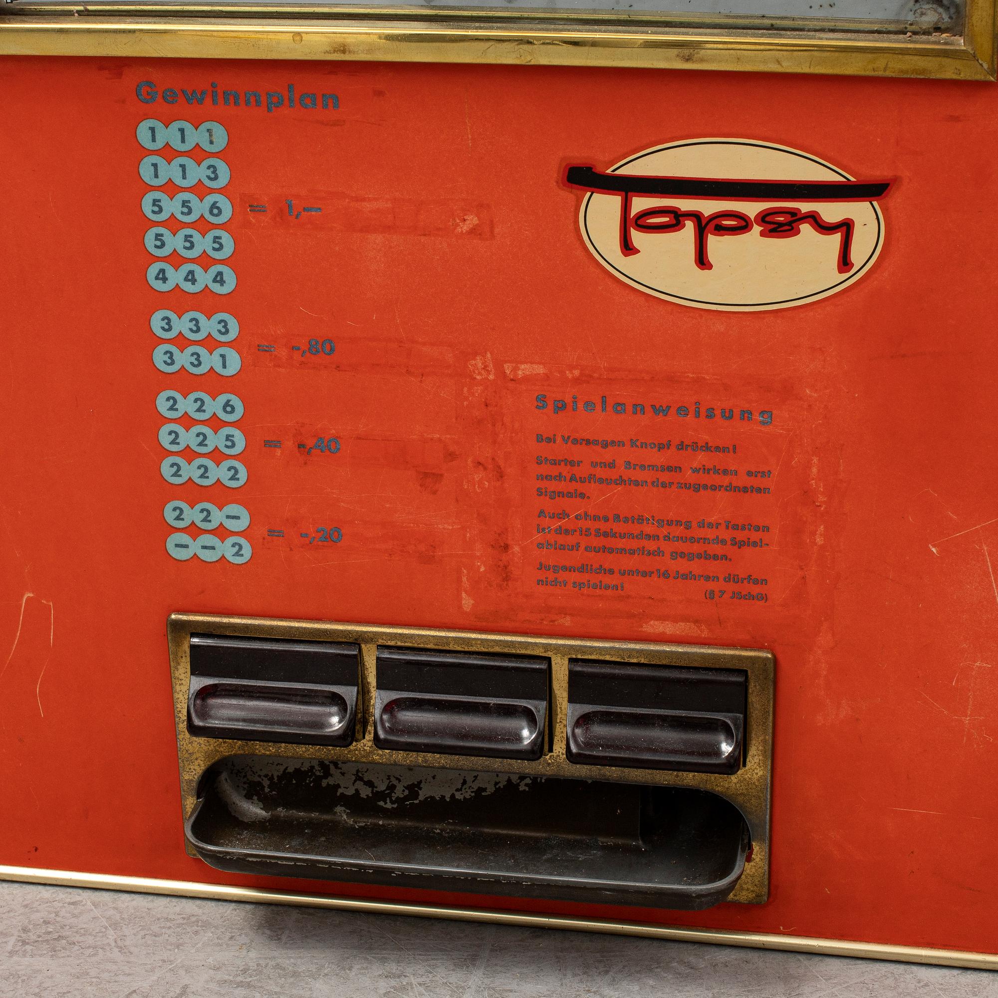 a mid 20th century Rotamint Record gambling machine.