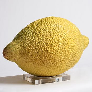 Hans Hedberg, a large faience sculpture of a lemon, Biot, France, early 1990s.