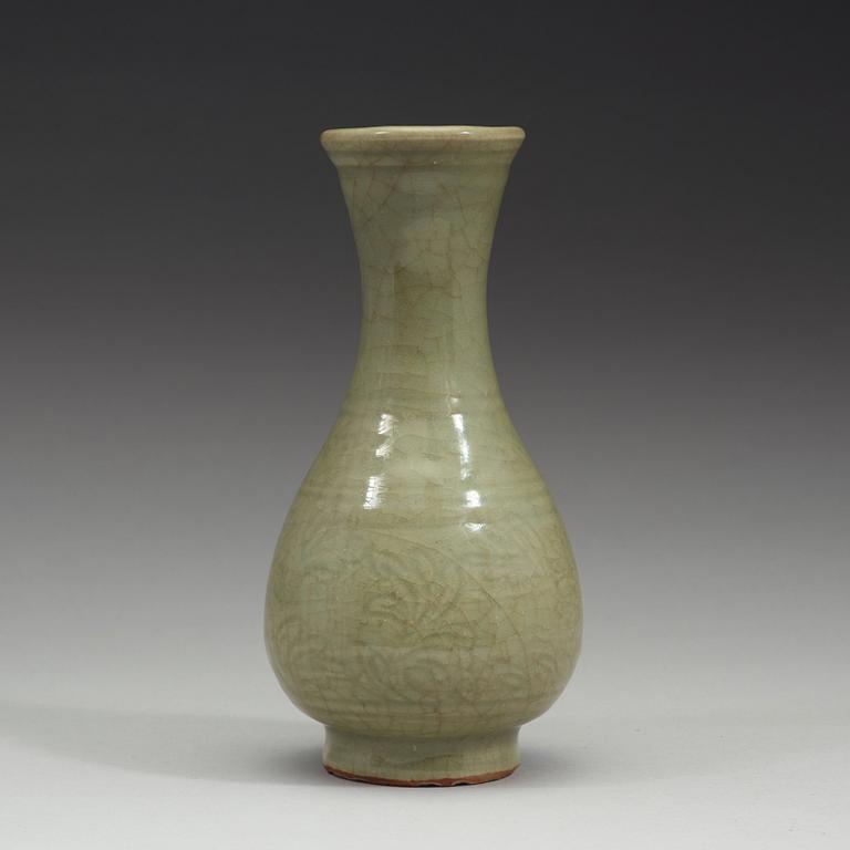 A celadon glazed vase, Ming dynasty (1368-1644).