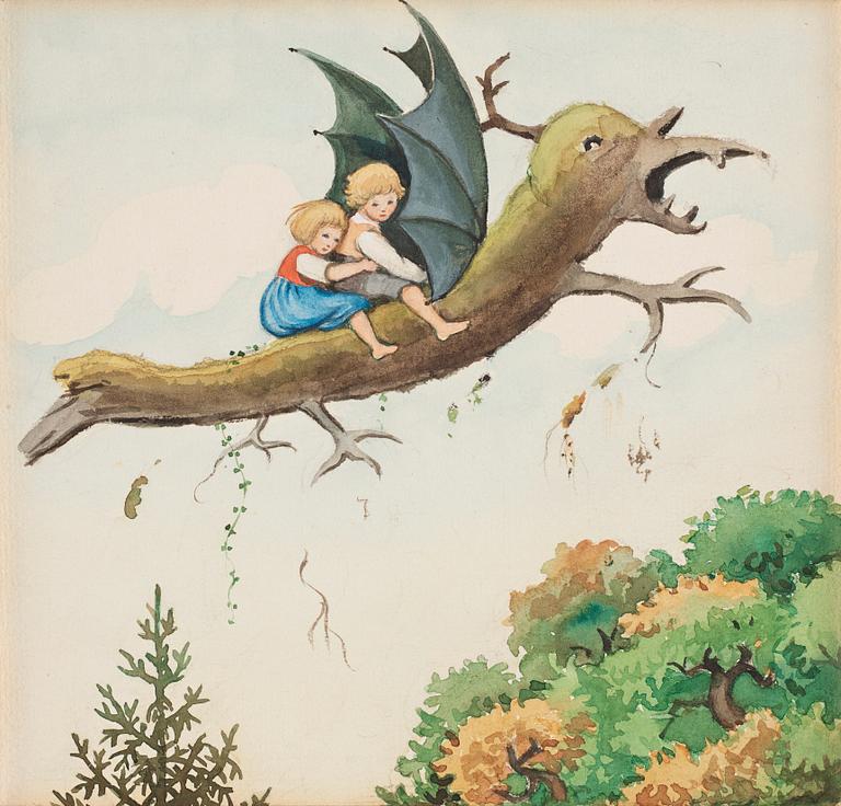 Elsa Beskow, The Children are Flying (from "Resan till landet Längesen").