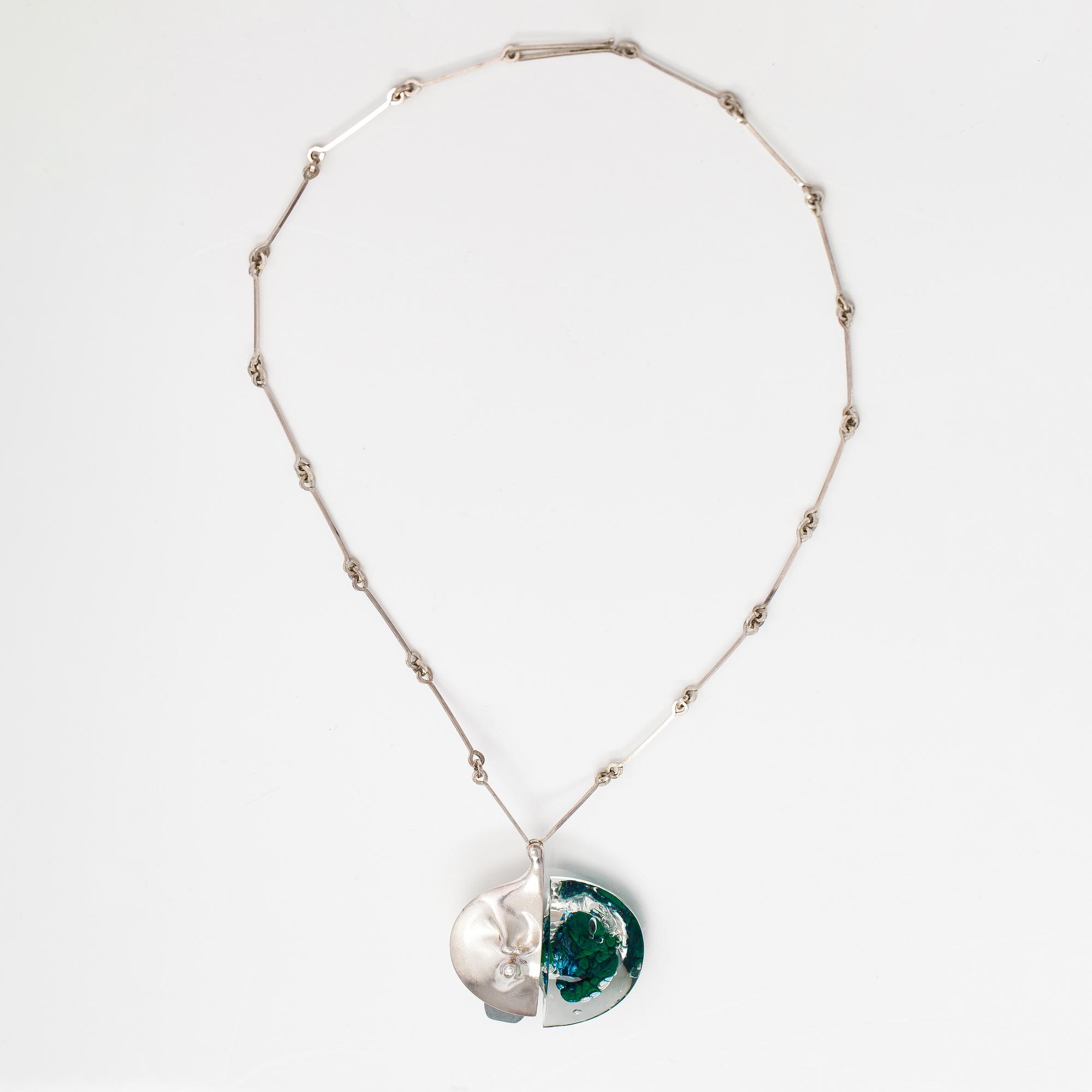 Björn Weckström, "Kilimandjaro", a sterling silver and acrylic necklace . Lapponia 1974.