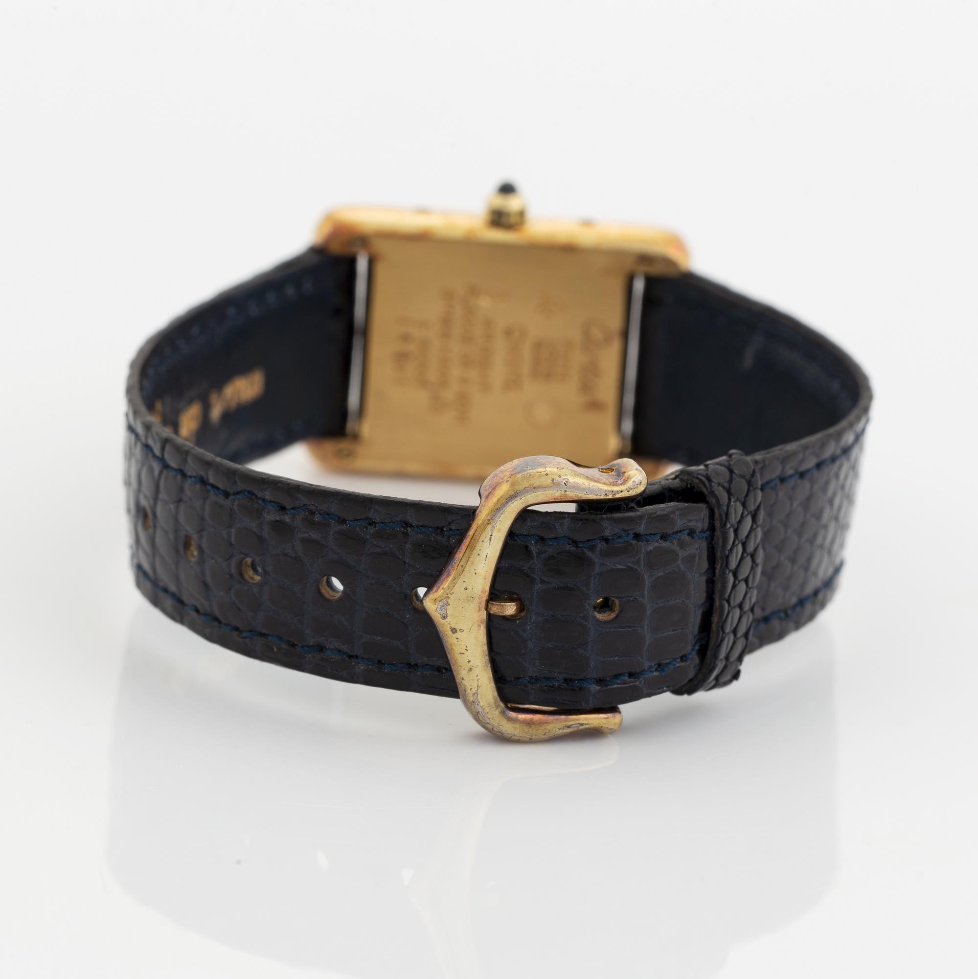 must de Cartier, Tank, wristwatch, 20,5 x 20 (28) mm.
