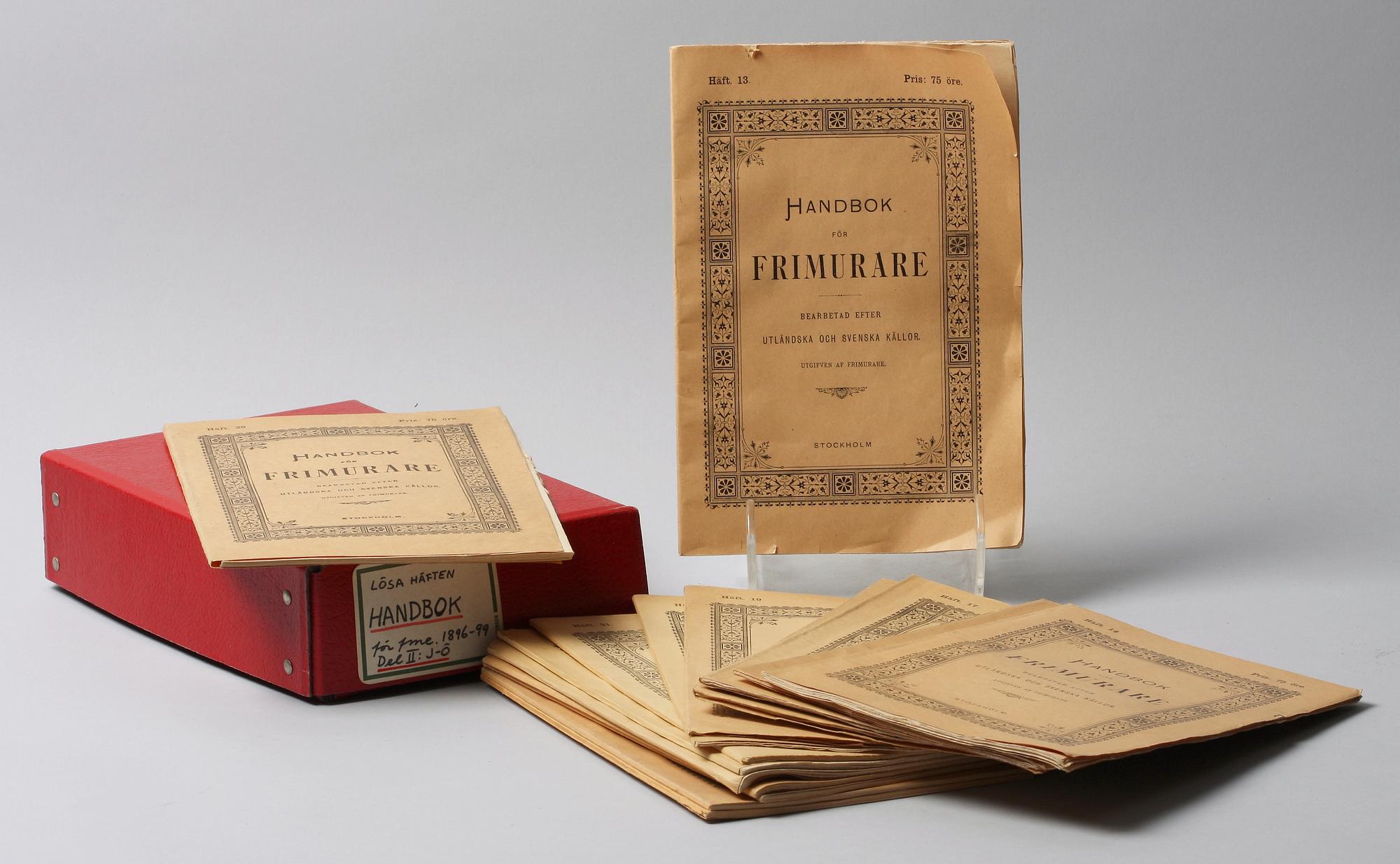 BÖCKER och HÄFTEN, 5 delar, bla "Frimurarevapen" 1895-1911.