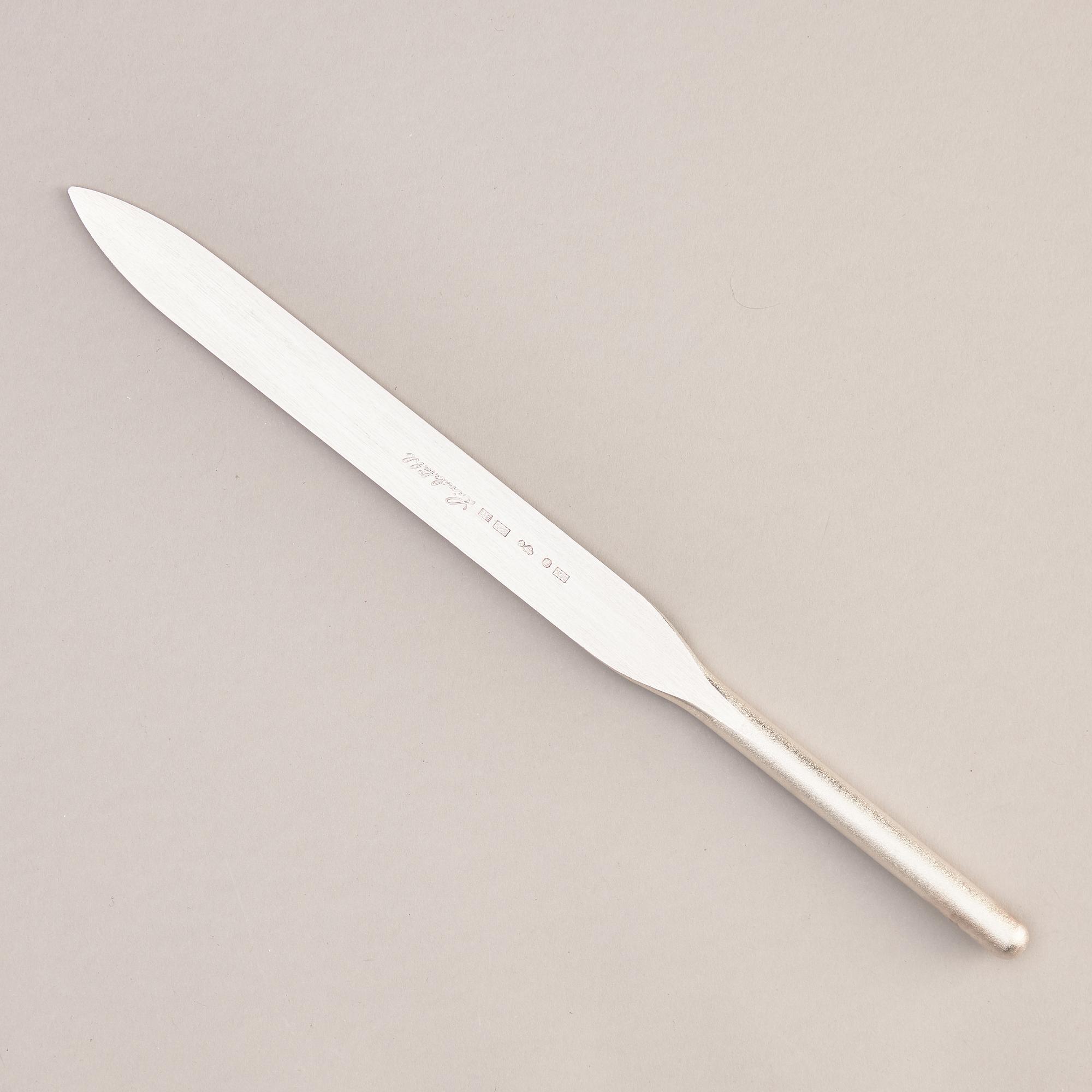 A sterling silver letter knife, mark of Rolf Lindståhl, Stockholm 2000.