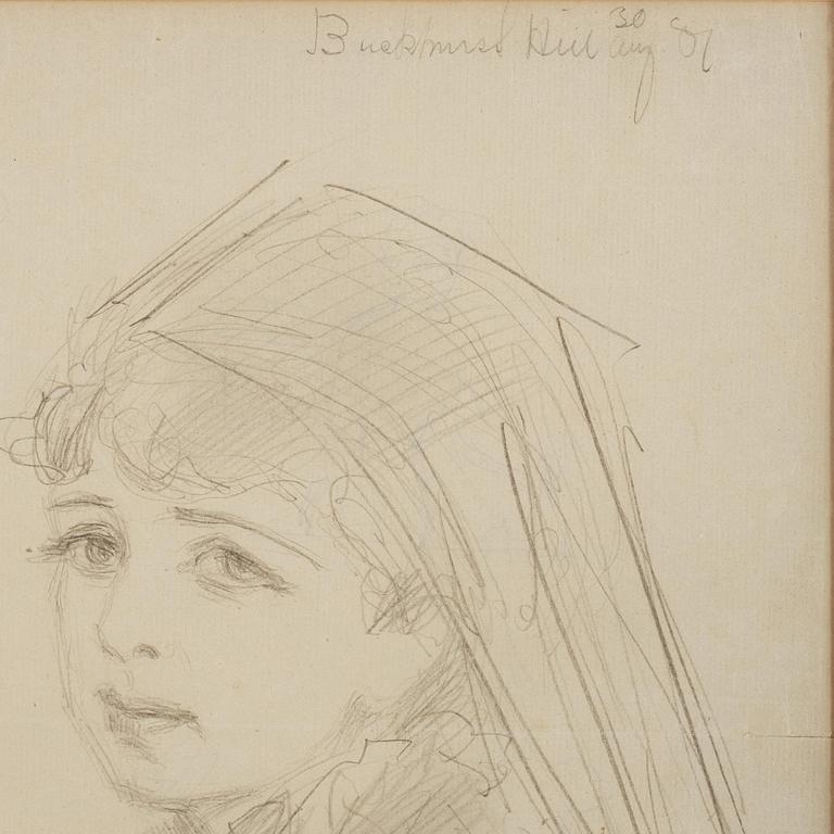 Anders Zorn, A portrait sketch and caricature drawings.