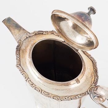 A three-piece silver coffee service, Wilhelm T. Binder, Germany, 20th century.