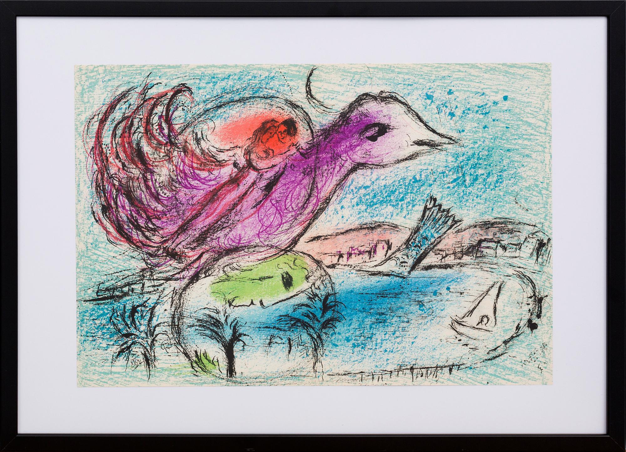 MARC CHAGALL, colour lithographe, from Derrière le Miroir nr 132, 1962.