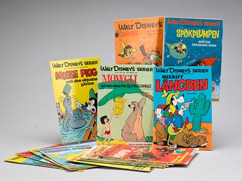 SERIETIDNINGAR, Kalle Anka & Co, 1951-1970 samt Walt Disney's serier, 45+16 st. Kvartettspel medföljer.