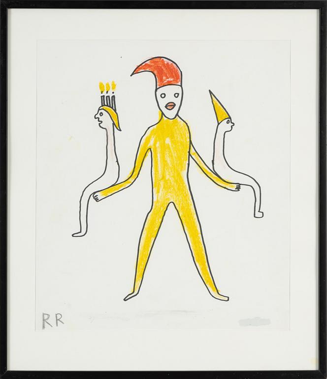 Roger Risberg, ink and chalk on paper, signed RR.