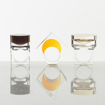 Siv Lagerström, three acrylic rings, 1970s.