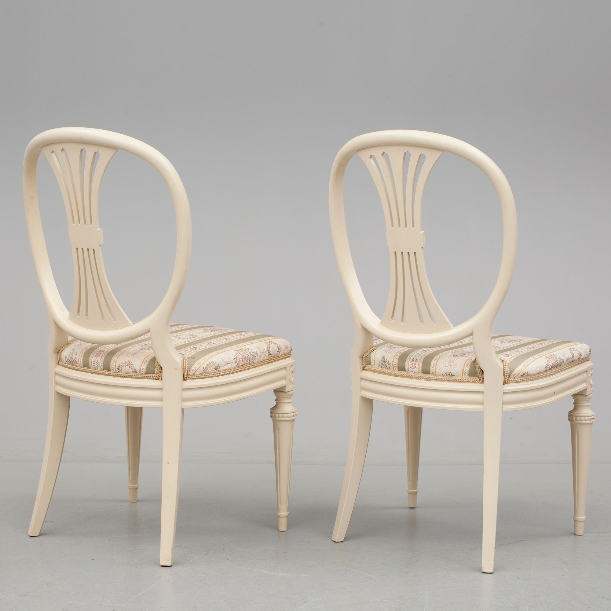 STOLAR, 5 st, gustaviansk stil, omkring 1900-talets mitt.