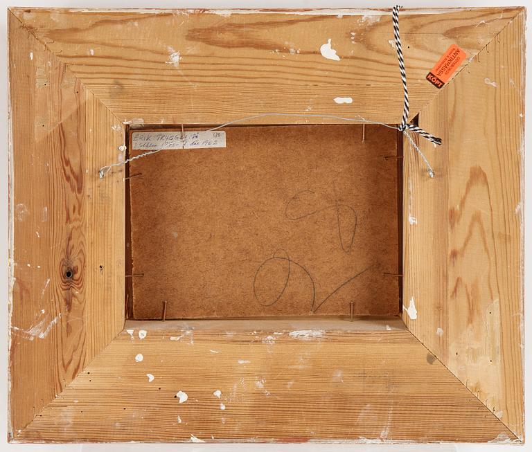 Erik Tryggelin, oil on panel, signed and dated Vadstena 26/8 1943.