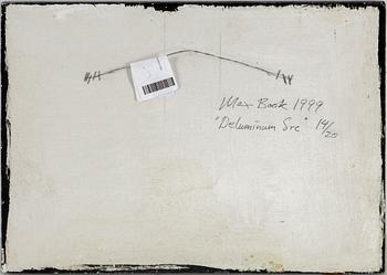 MAX MIKAEL BOOK, mixed media on panel, signed and dated 1999 verso.
