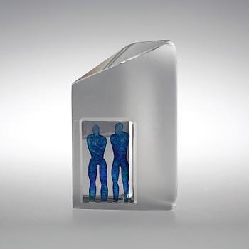 SKULPTUR GLAS, Bertil Vallien, Kosta boda, signerad.