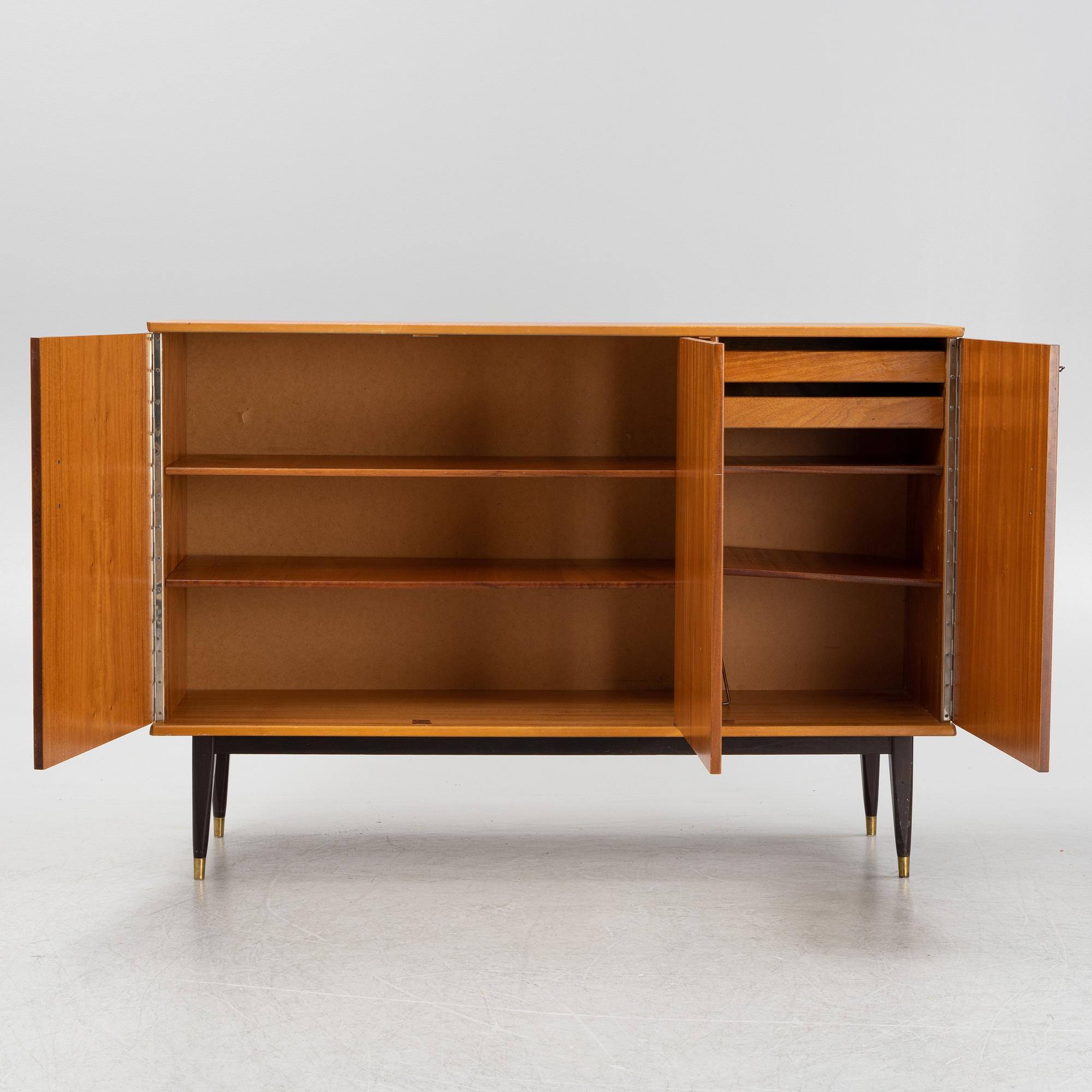 A teak veneered sideboard, mid 20th Century.