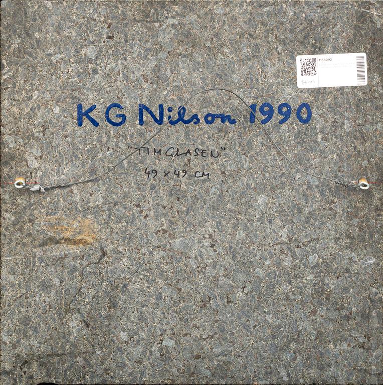 KG NILSON, mixed media on stone signed and dated 1990.