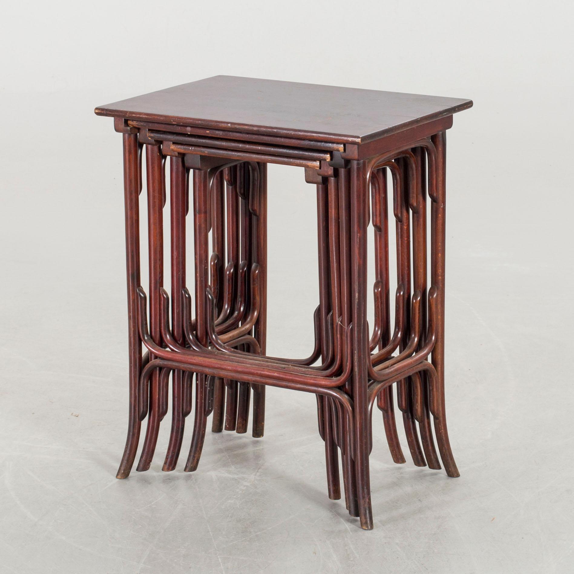 A 4 SET NESTING TABLE THONET CA 1900.