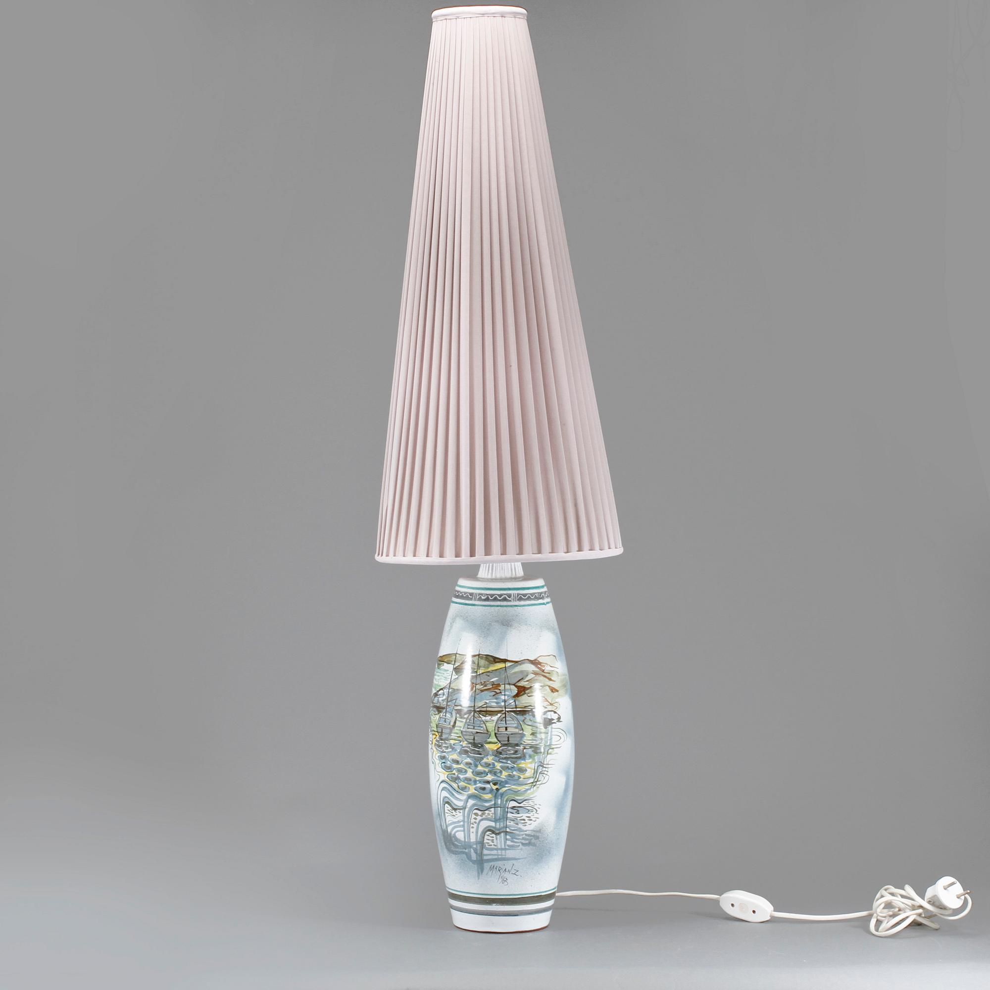 BORDSLAMPA, keramik, Marian Zawadsky, Tilgmans Keramik, signerad och daterad 1963.