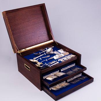 A 98-piece set of 'Chippendale' silver cutlery for Kultakeskus, Hämeenlinna, Finland 1960's.