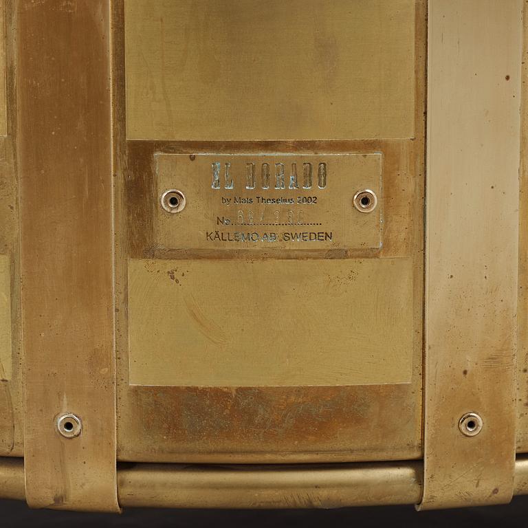 Mats Theselius, a brass "El Dorado" chair, Källemo Sweden post 2002.