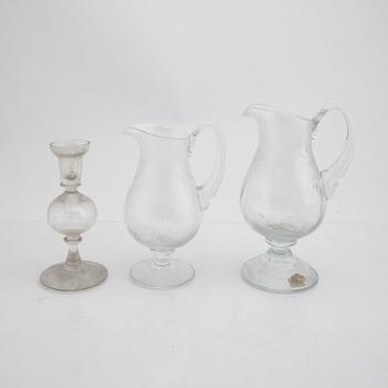 Signe Persson-Melin, a set of two decanters and a vase Hovamantorp 1960/70s.