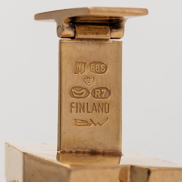 Björn Weckström, manschettknappar "Klippiga bergen", 14K guld. Lapponia 1970.