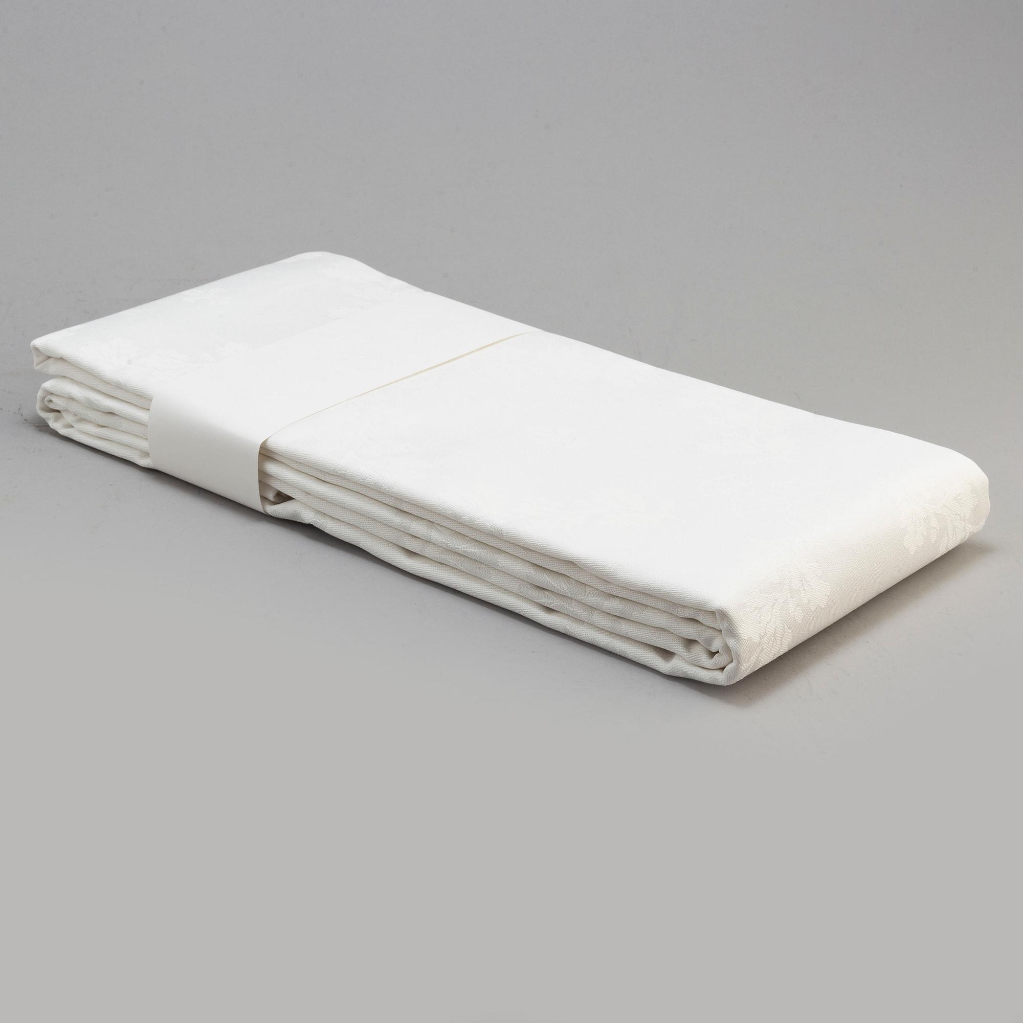 Four damasque table cloths from Georg Jensen Damask. 'The Royal Anniversary and World Scout Centennial Present'.