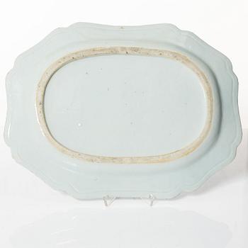 A blue and white porcelain charger, China, Qing dynasty, Qianlong 1736-95.