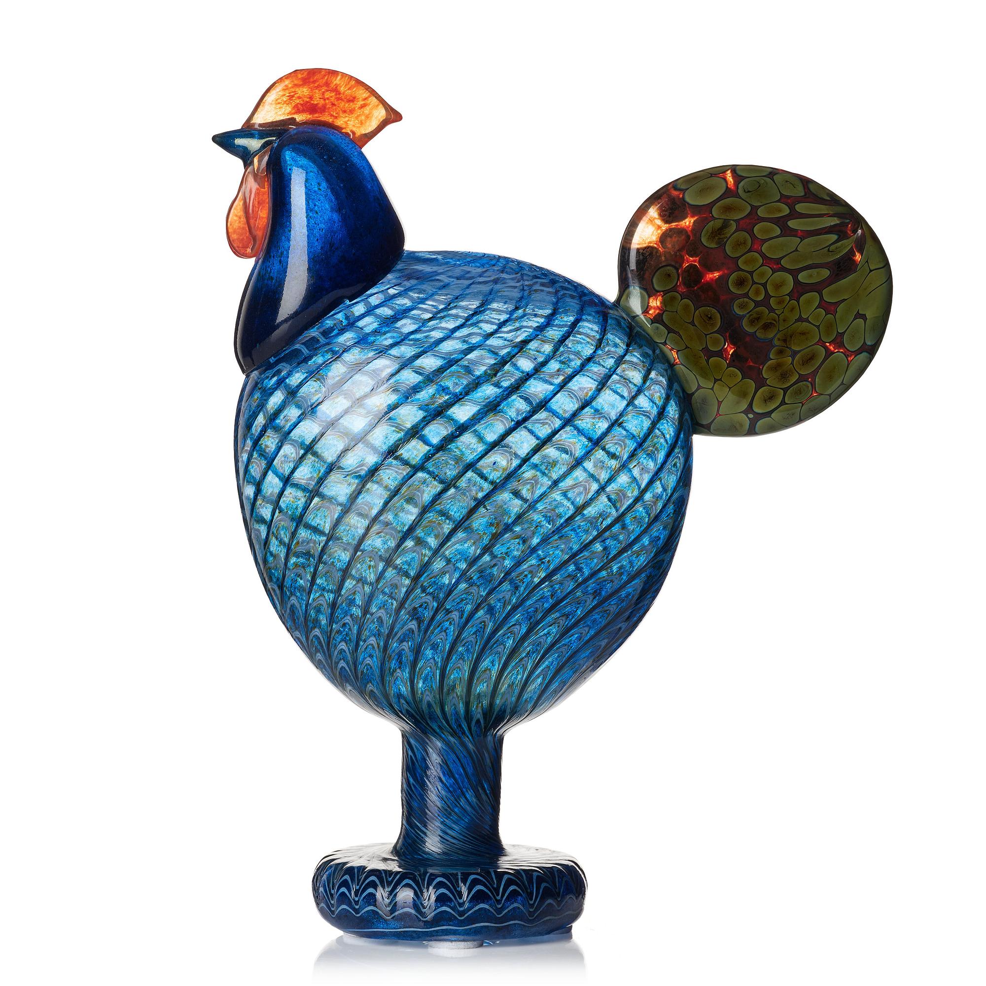 Oiva Toikka, a large glass sculpture of a 'Kaiku' rooster
