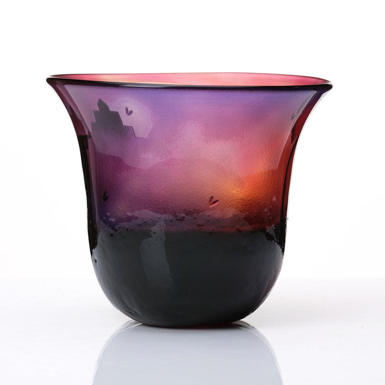 Bertil Vallien, a unique blasted glass bowl, Kosta Boda, Sweden.