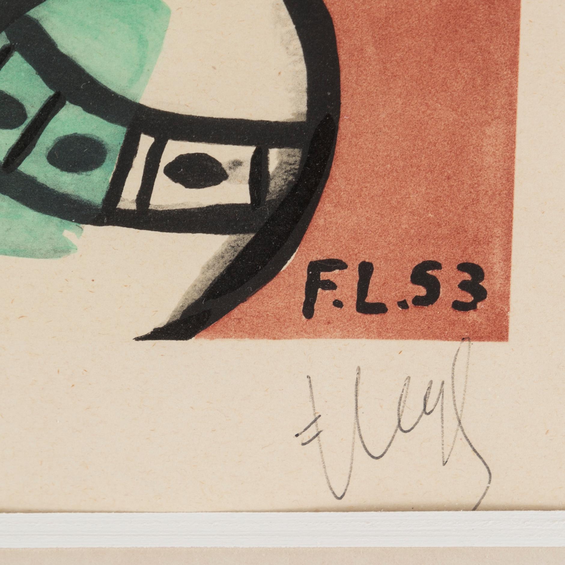 FERNAND LÉGER, efter, färglitografi, signerad med bläck samt i trycket och daterad -53, numrerad (246?)/285.